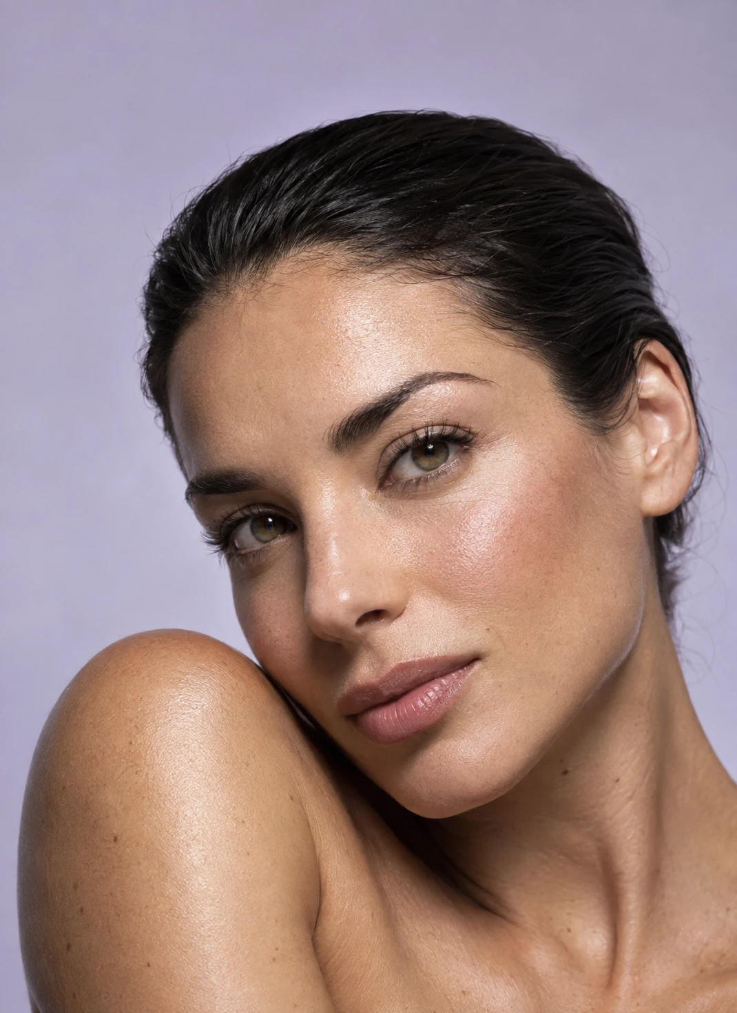 Close-up editorial skin portrait